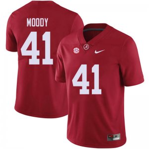 NCAA Men's Alabama Crimson Tide #41 Jaylen Moody Stitched College 2018 Nike Authentic Red Football Jersey FU17U63FD